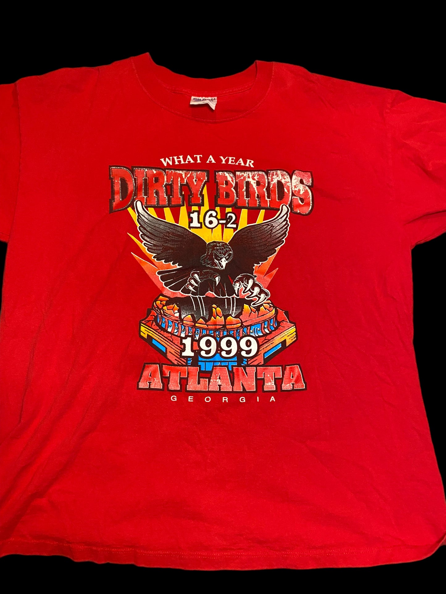 Red What A Year Dirty Birds 1999 Atlanta Tshirt